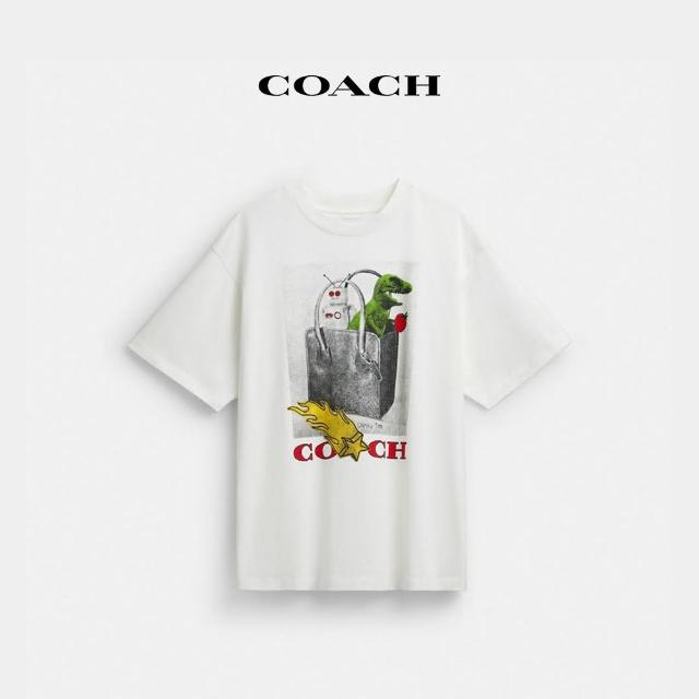 【COACH】蔻馳官方直營 拼貼畫圖案休閒T恤-白色(CZ073)