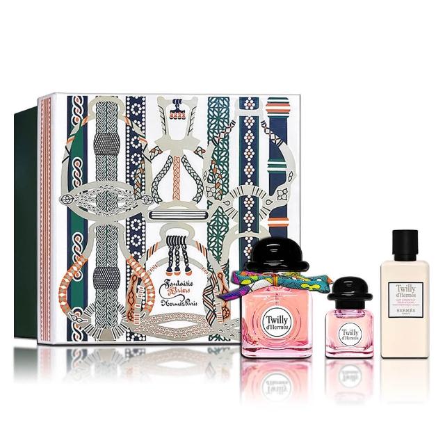 【Hermes 愛馬仕】Twilly 絲巾女性淡香精 50ML 禮盒(淡香精50ML+小香7.5ML+身體乳40ML 平行輸入)