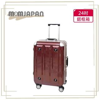 【MOM JAPAN】24吋 日系時尚亮面PC鋁框 行李箱/旅行箱(3008B 鏡面紅)