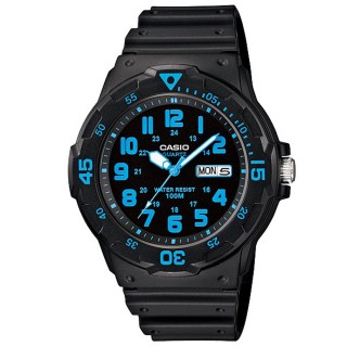 【CASIO 卡西歐】MRW-200H-2B 潛水風格 防水100米指標錶(運動 當兵 學生 錶徑約4.46公分)