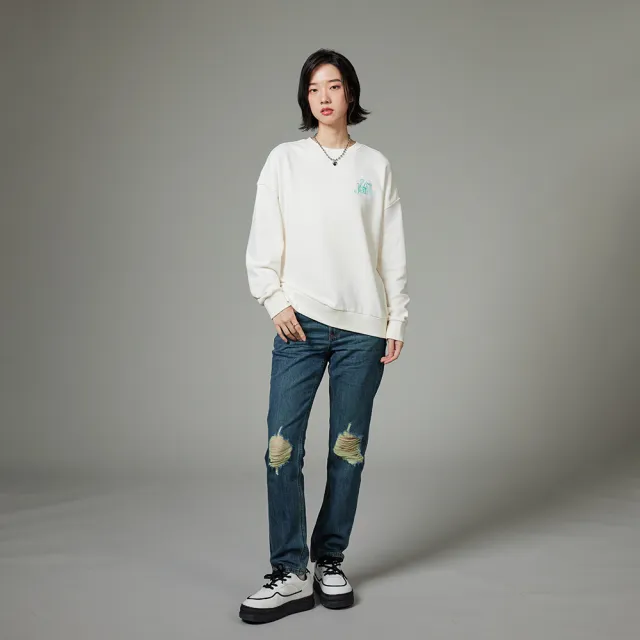 【Lee】女裝 牛仔褲 / 401 中腰合身小直筒 中藍洗水(LB417106231)