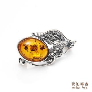 【Amber Felix】琥珀臧吉金珀雕花胸針(國際琥珀協會認證)