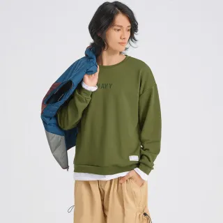 【OB 嚴選】素色圓領印花假兩件長袖上衣 《KL1470》