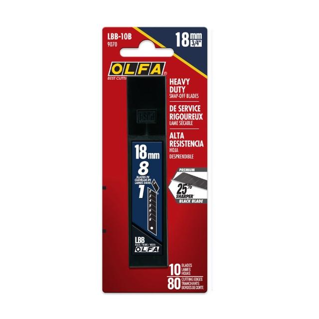【OLFA】大型超銳黑刃 美工刀片 10片裝/包 LBB-10