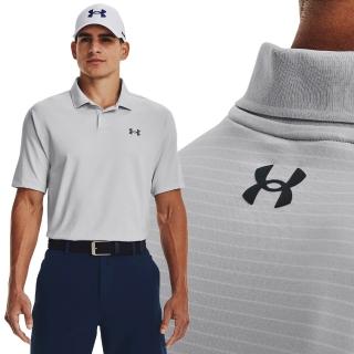 【UNDER ARMOUR】UA官方直營 男 Performance 3.0 條紋短POLO 1377376-014(灰)