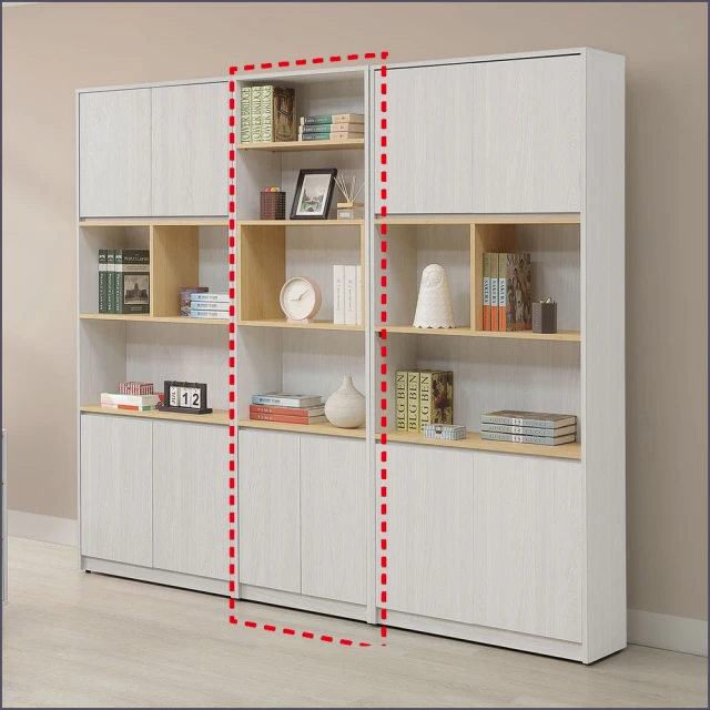 麗得傢居 泰勒4尺書桌書櫃組 L型書桌(可反向擺放 可伸縮)