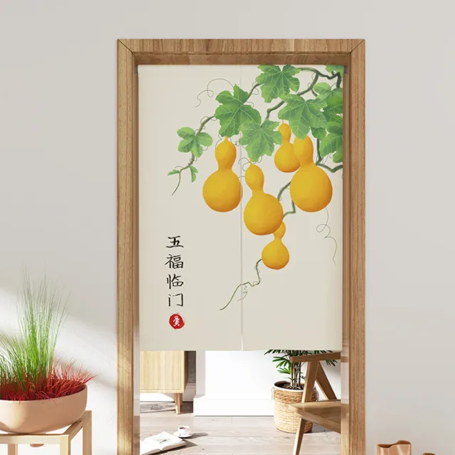 【巴芙洛】開運日式棉麻長門簾85x150cm送門簾桿(穿桿門簾/免打孔/風水簾/長門簾/日式隔斷簾)