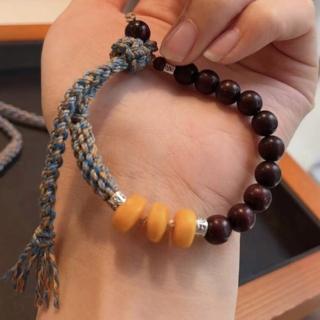 【MoonDy】手繩 手串 佛珠手鍊 編織手繩 編織手鍊 禮物 小葉紫檀 男女手鍊 小紅書同款 招財手鍊