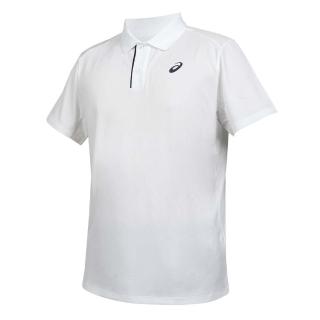 【asics 亞瑟士】男短袖POLO衫-吸濕排汗 運動 上衣 休閒(2041A340-100)