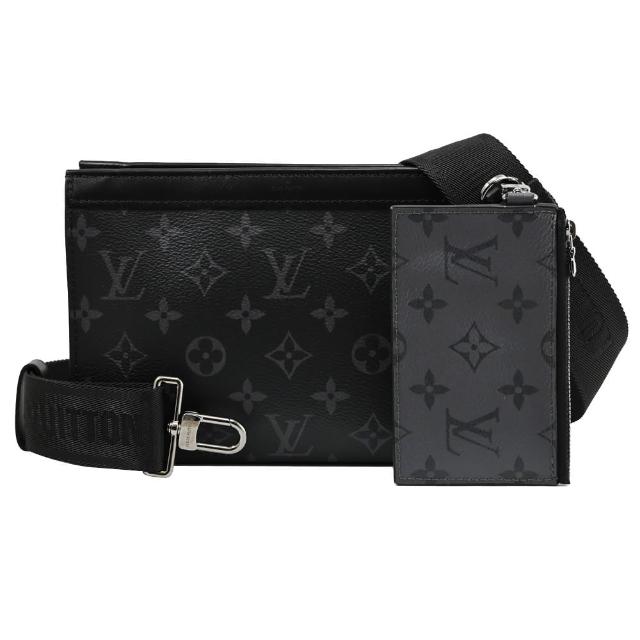 【Louis Vuitton 路易威登】LV M81124 GASTON 黑經典花紋二合一零錢包斜背包(現貨)
