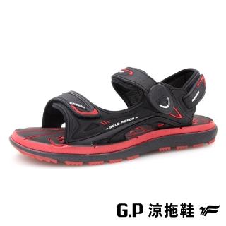 【G.P】女款經典休閒舒適磁扣兩用涼拖鞋G5788W-黑紅色(SIZE:36-40 共二色)