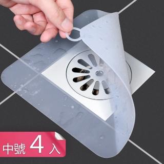 【Dagebeno荷生活】廚房浴室下水道地漏防臭墊 矽膠材質高貼合性排水孔防蟲墊(中號4入)