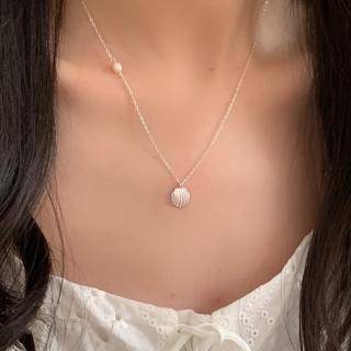 【LEEHER】項鍊女/簡約ins風/項鍊/珍珠項鍊/女生禮物/女生項鍊/18k金項鍊/情侶項鍊/貝殼項鍊/