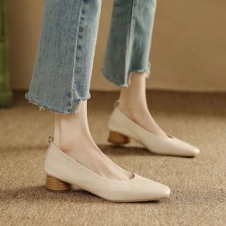 【WYPEX】現貨+預購 極柔軟真皮低跟鞋女鞋娃娃鞋通勤上班鞋(3色)