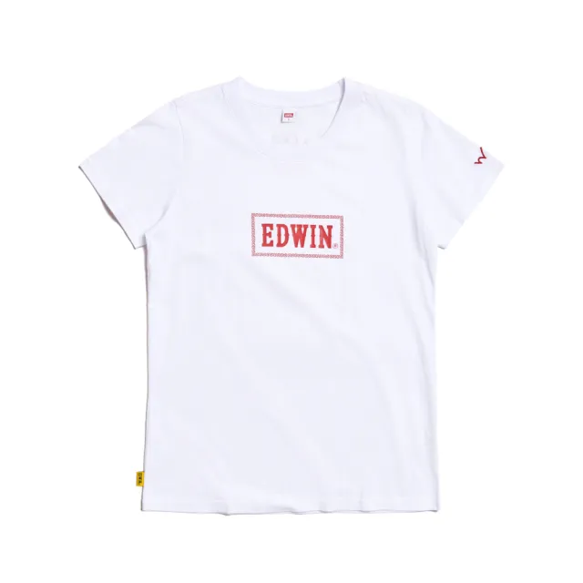 【EDWIN】女裝 白沙屯媽祖保庇短袖T恤(白色)
