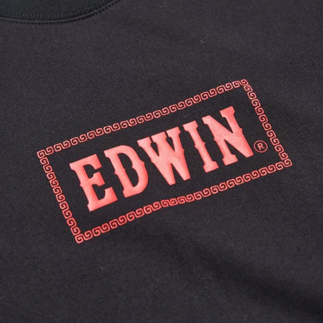 【EDWIN】女裝 白沙屯媽祖保庇短袖T恤(黑色)