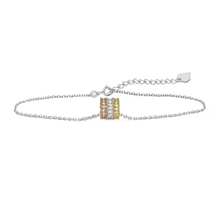 【King Star】18K 天然鑽石 手鍊 三色滿鑽小蠻腰