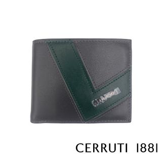 【Cerruti 1881】限量2折 義大利原裝進口 頂級小牛皮8卡短夾皮夾 全新專櫃展示品(灰色 CEPU05095M)