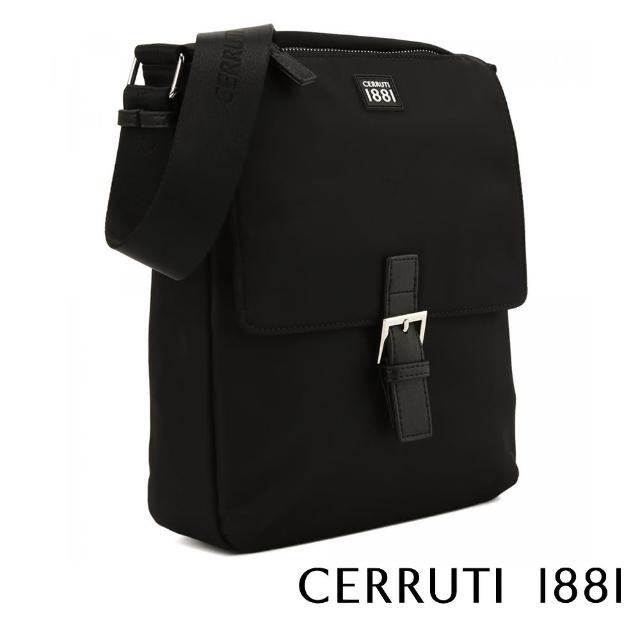 【Cerruti 1881】限量2折 義大利原裝進口 頂級肩背包側背包 全新專櫃展示品(黑色 CEBO06656N)