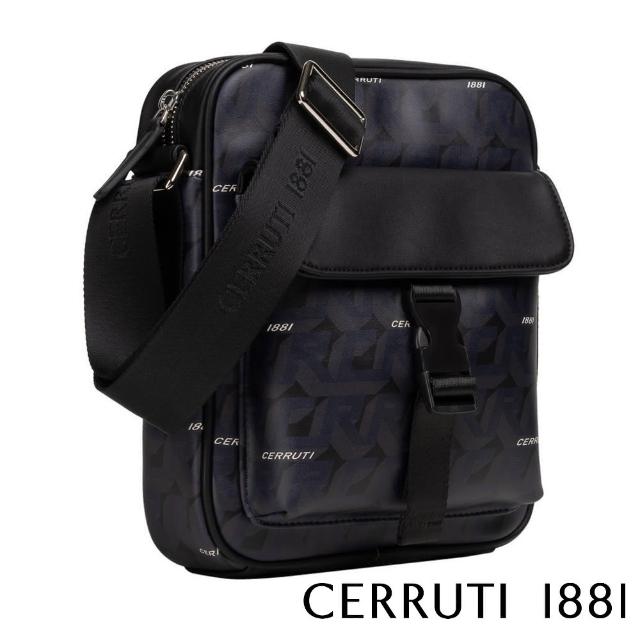 【Cerruti 1881】限量2折 義大利原裝進口 頂級肩背包側背包 全新專櫃展示品(黑色 CEBO06513P)