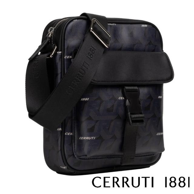 【Cerruti 1881】限量2折 義大利頂級肩背包側背包 全新專櫃展示品(黑色 CEBO06513P)