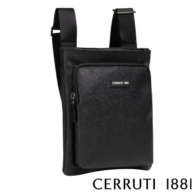 【Cerruti 1881】限量2折 義大利原裝進口 頂級肩背包側背包 全新專櫃展示品(黑色 CEBO06320T)