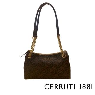 【Cerruti 1881】限量2折 義大利原裝進口 頂級皮革手提包肩揹包 全新專櫃展示品(咖啡色 CEBA04854T)