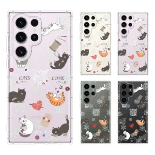 【YOURS】三星 Note、S系列 彩鑽防摔手機殼-懶懶貓(S25Edge/S25Ultra/S24Plus/S23/S22+/S21/S20FE/10Lite)
