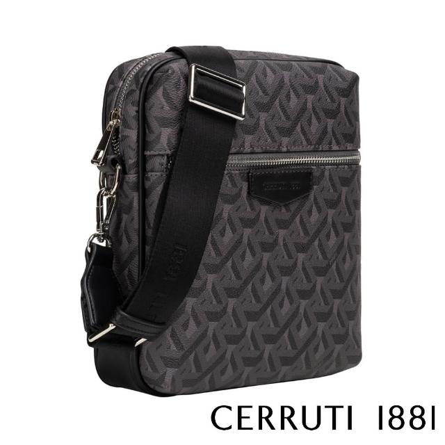 【Cerruti 1881】限量2折 義大利原裝進口 頂級肩背包側背包 全新專櫃展示品(黑色 CEBO06806P)