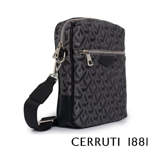 【Cerruti 1881】限量2折 義大利頂級肩背包側背包 全新專櫃展示品(黑色 CEBO06805P)