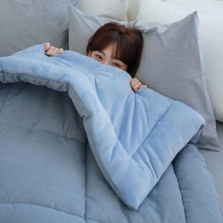 【翔仔居家】小條絨x法蘭絨暖暖厚被(藍莓乳酪)