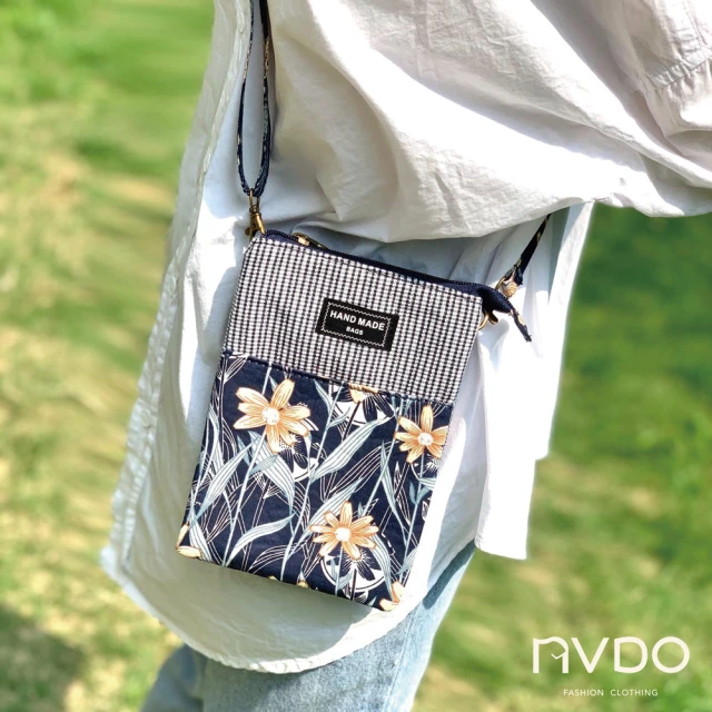 NVDONVDO 雛菊印花多層拉鍊旅遊手機零錢包(I064)