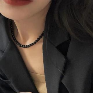 【KT DADA】純銀項鍊 ins風 個性項鍊 韓國飾品 項鍊 頸鏈 黑瑪瑙項鍊 串珠項鍊 小眾設計 銀元寶