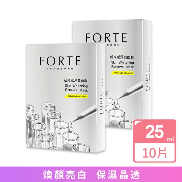 【FORTE】台塑生醫超光感淨白面膜暢銷2入組(共10片)