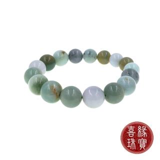 【喜緣玉品】天然翡翠多寶圓滿手串12mm(直)