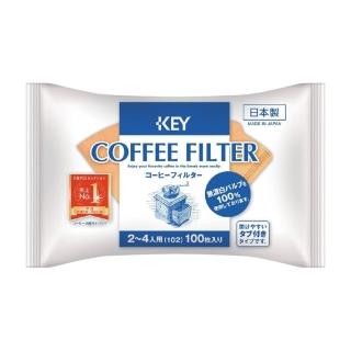 【KEY COFFEE】KEY咖啡濾紙無漂白2-4人用100張/包