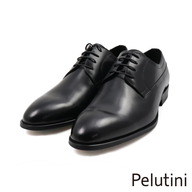 Pelutini 經典質感雕刷色花綁帶德比鞋 棕色(4121
