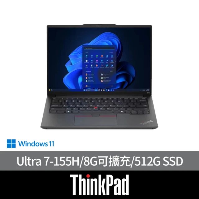 ThinkPad 聯想ThinkPad 聯想 14吋Ultra 7 Ai商用輕薄筆電(E14/Ultra 7-155H/8G可擴充/512G SSD/W11H/AI PC)
