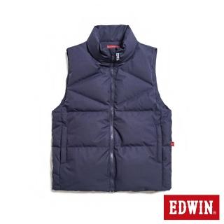 【EDWIN】男裝 寬版羽絨背心(丈青色)
