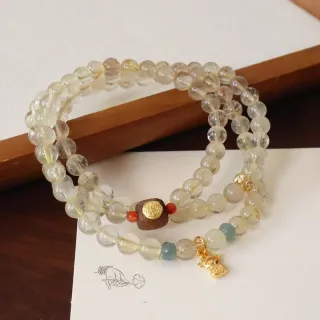 【勝弘珠寶】天然黃水晶財神爺三圈手串