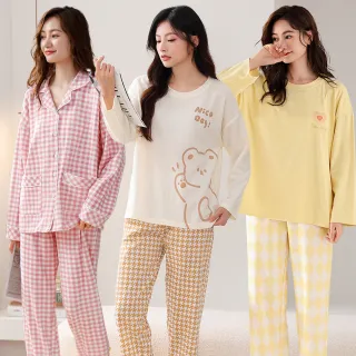 【NEW FORCE】舒柔好眠男女長袖居家套裝-多款可選(長袖睡衣/居家服/男女睡衣/保暖睡衣/可愛睡衣/家居服)