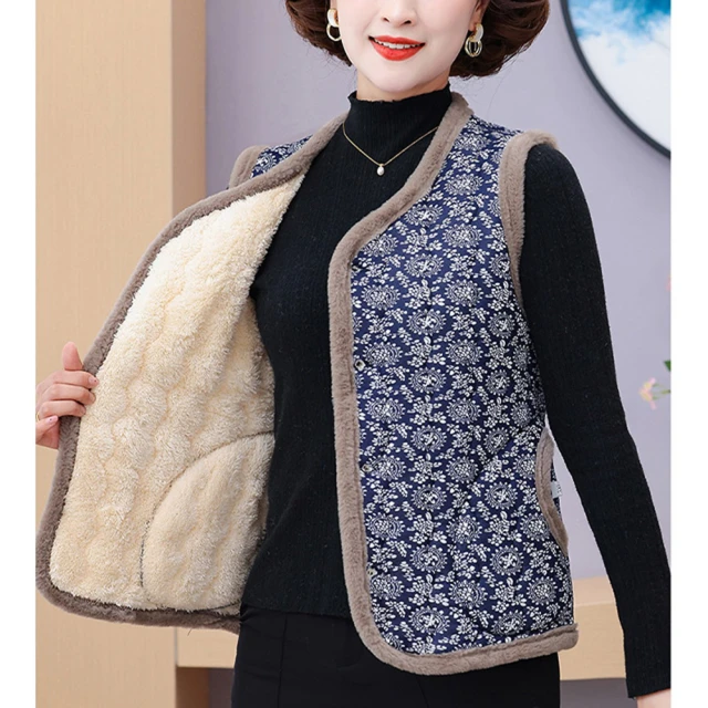K.W. 現貨韓國朵朵花加絨保暖升級背心(共1色)優惠推薦