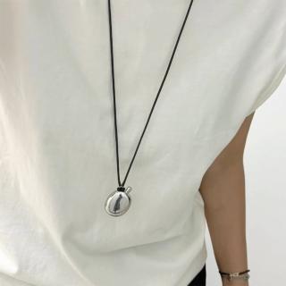【LEESA】生日禮物\項鍊\男女同款\飾品\歐美項鍊\小酒壺\小圓環\皮繩項鍊\吊墜\吊飾\白金