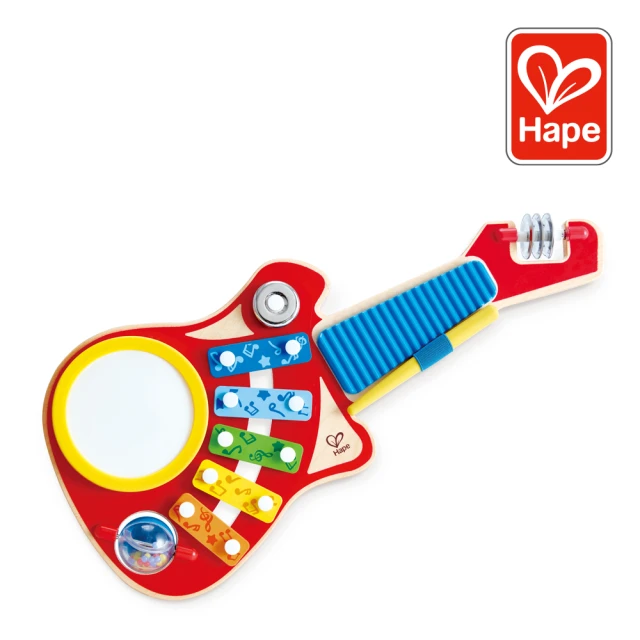 【德國Hape】六合一酷炫吉他樂隊(樂器玩具/木製玩具/啟蒙玩具)
