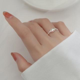 【LEESA】開口戒指\通體純銀\925純銀\食指戒\鏈條戒指\女生禮物\戒指女\ins戒指\個性戒指\月光石\