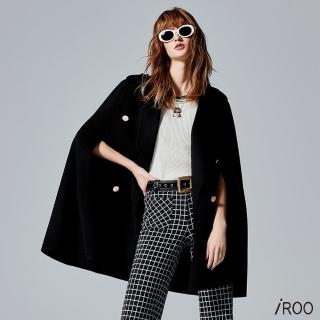 【iROO】軍裝風格毛呢斗篷式大衣