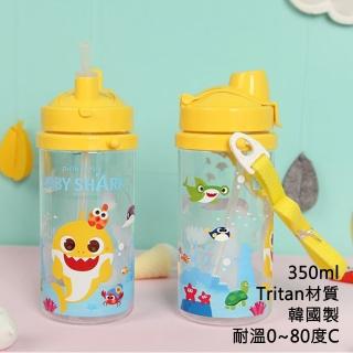 【碰碰狐】鯊魚寶寶 Tritan吸管水壺 350ml(韓國製 正版授權 兒童水壺)