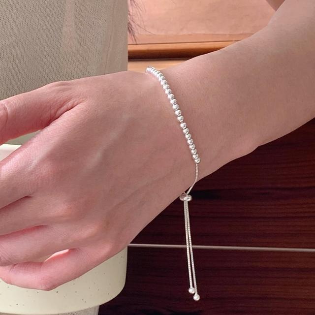 【LEESA】母親節禮物 高級感\手鍊\簡約\韓國飾品\手鍊女\情人節禮物\送閨蜜\禮物\手飾\925純銀\純銀手環\手