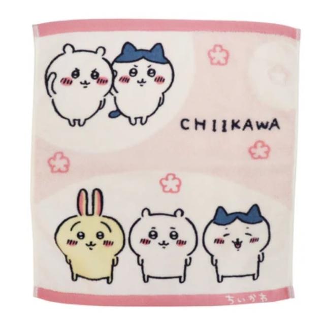【小禮堂】吉伊卡哇 棉質短毛巾 34x36cm 粉集合款(平輸品)
