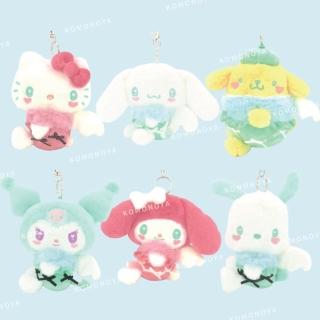 【小禮堂】Sanrio 三麗鷗 絨毛吊飾娃娃 天使款 Kitty 美樂蒂 酷洛米 布丁狗 大耳狗 帕恰狗(平輸品)